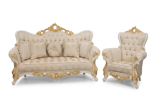 Luxus Gruppe Sofagarnitur 3+1 Sitzer Garnitur Stoff Sofa Sofas Sessel Barock Neu