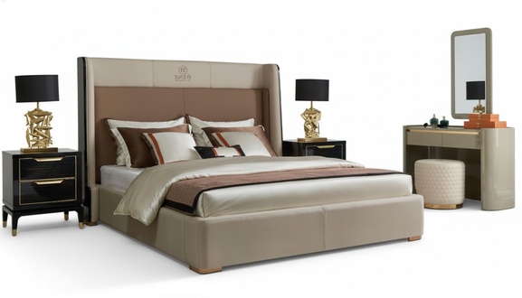 Luxus Hotel Betten Doppel Bett Design Holz Modern Bett 180x200