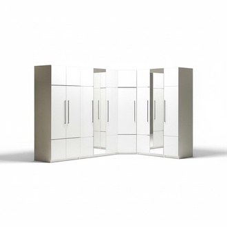 Luxus Kleiderschrank Eckschrank Weißer Schrank Holz Holzschrank Schlafzimmer
