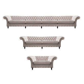 Luxus Komplett Sofas Couchen Chesterfield Polstermöbel Sessel Einrichtung Neu
