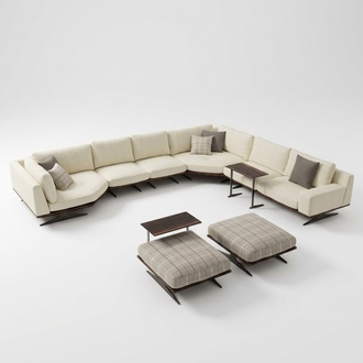 Luxus Koplett Ecksofa L Form Sofas 2x Beistelltisch 2x Hocker Garnitur