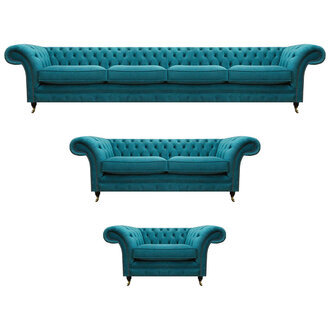 Luxus Möbel Sofagarnitur Blau Sofa Polster 4+2+1 Textilsofa Couch Set Garnitur