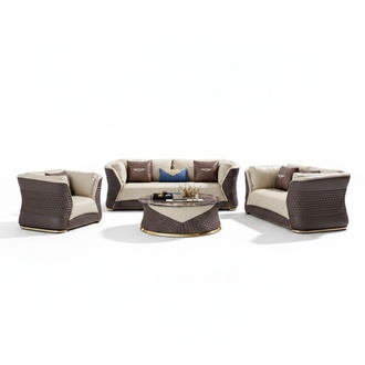 Luxus Möbel Sofagarnitur Couch Sofa Polster 3+2+1 Sitzer mit Couchtisch