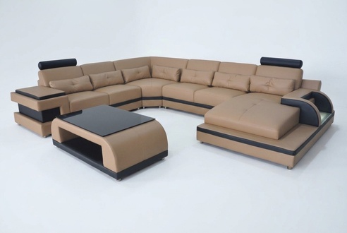 Luxus Polster Sitz Leder Eck Couch Sofa Wohn Möbel Landschaft Garnitur sofas