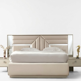 Luxus Schlafzimmer Bett Design Doppelbett Modern Möbel Holz Betten