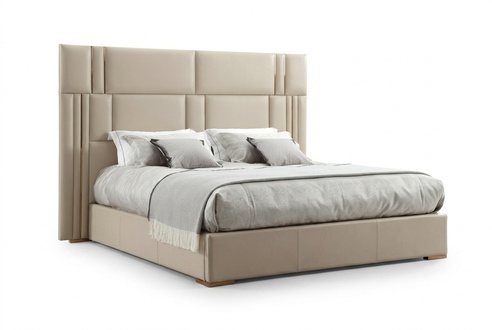 Luxus Schlafzimmer Bett Designer Möbel Doppelbett Weiß Textil Holz Neu