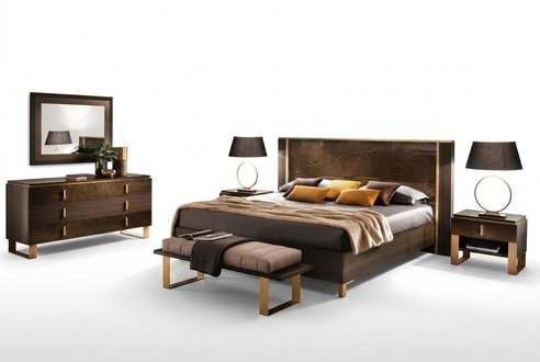 Luxus Schlafzimmer Bett Doppel Stil Modern Polster Betten Italienische