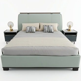 Luxus Schlafzimmer Set Modern Doppelbett mti 2x Nachttische Design 3tlg.Komplett