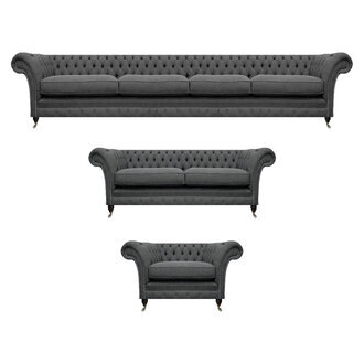 Luxus Set 3tlg Polstermöbel Sofas Komplett Chesterfield Wohnzimmer Sofagarnitur