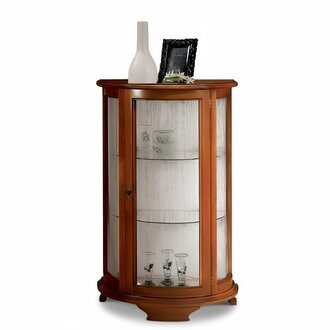 Luxus Single Vitrine Braun Schrank Eintüriger Glasschrank Holz Möbel Schränke