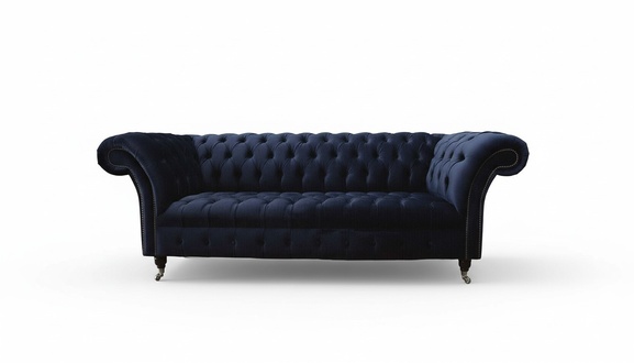 Luxus Sofa Dreisitzer Blau Stoff Textil Stil Couch Sofas Couchen Möbel