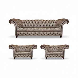 Luxus Sofagarnitur Design Möbel 3tlg Chesterfield Einrichtung Couchgarnitur