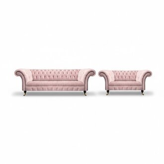 Luxus Sofas Dreisitze mit Zweisitzer Couch Chesterfield Wohnzimmer Polstermöbel