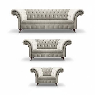 Luxus Weiß Sofagarnitur Modern Set Chesterfield Wohnzimmer Sitz Möbel