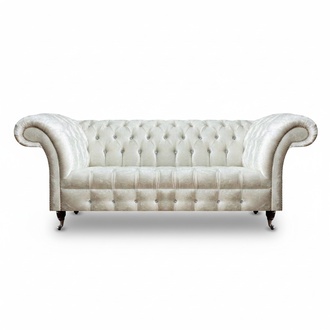 Luxus Weiße Chesterfield Polstercouch Designer 3-Sitzer Sofa Sitzmöbel