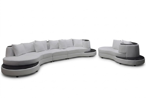 Luxus Wohn Eck Leder Garnitur Landschaft Polster XXL Big Sofa Couch