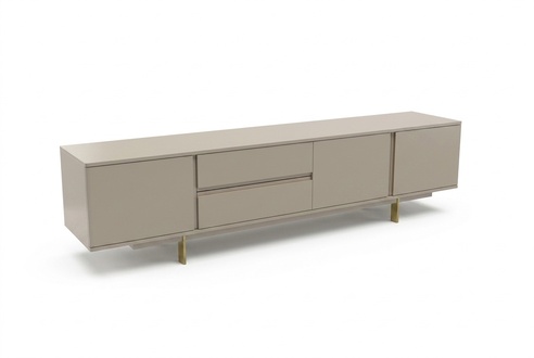 Luxus Wohnwand tv Ständer rtv Lowboard Holz Wohnzimmer Beige Möbel