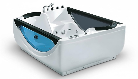 Massagebad Whirlpool Whirlwanne Hot Tub Blubberbad Hydromassagewanne 180x130 cm