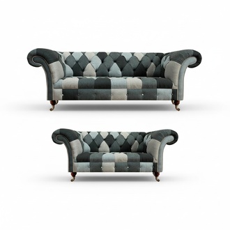 Mehrfarbig Sofa Komplett 2x Sofas Polstermöbel Einrichtung Chesterfield