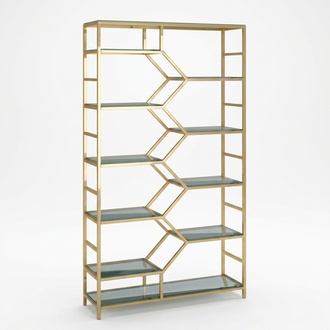 Metall Regal Trennwand Designer Luxus Regale Gold Schrank 3tlg.