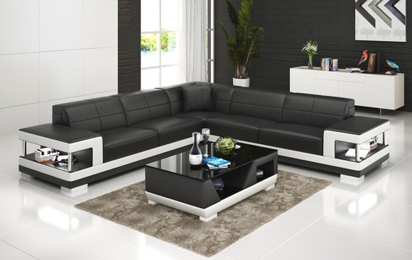 Ledersofa Couch Wohnlandschaft Eck Modern Sofa Ecksofa Design Garnitur