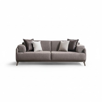 Modern braunes Stoffsofa 4-Sitzer mit Holzrahmen