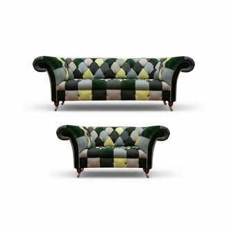 Modern Chesterfield Set Sofas Wohnzimmer Polstermöbel Sofagarnitur 3+2 Sofa