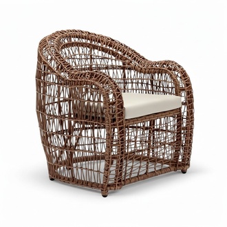 Modern Design Braun Sessel Sofa Sitz luxuriös entspannen Rattan Polsterung