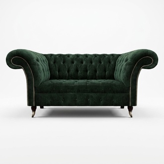 Modern Designer Polstermöbel Zweisitzer Sofa Couch Textil Chesterfield