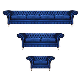 Modern Einrichtung Sitzmöbel Komplett Sofagarnitur 3tlg Luxus Chesterfield