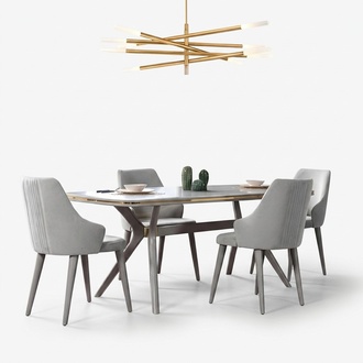Modern Esstisch 6x Stühle Designer Luxus Esszimmer Möbel Essgruppe