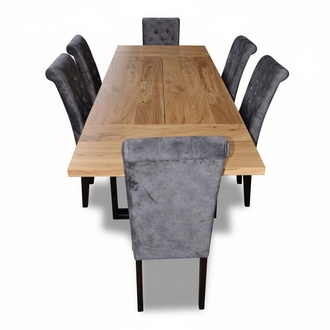 Modern Esstisch Tisch Holz Esszimmer Garnitur 6x Stuhl Set Stühle 7 tlg Set neu