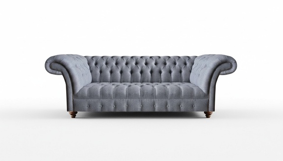 Modern Grau Sofa Dreisitzer Couch Polstermöbel Wohnzimmer Chesterfield