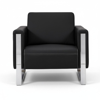 Modern Sessel Büromöbel Büro Office Möbel Polstersessel Leder Sitz