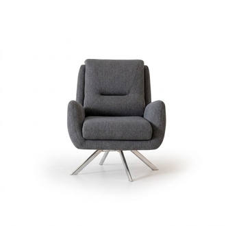 Modern Sessel Luxus Möbel in Wohnzimmer Lounge Club Designer grau Einrichtung