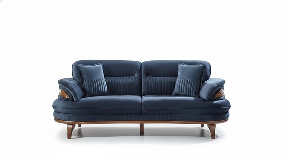 Modern Sofa Dreisitzer Couch Polstermöbel Design Sofas 3 Sitzer Blau Wohnzimmer