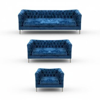 Modern Sofagarnitur 2x Sofas Couchen Polstersitz Sessel Wohnzimmer Chesterfield
