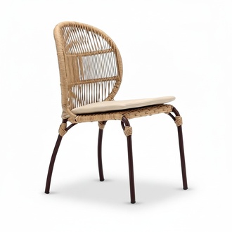 Modern Terrasse Balkon Luxus Stühle beige stilvolle Qualität Rattan Stuhl