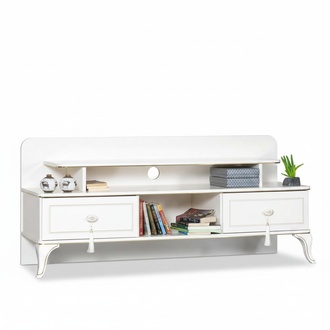 Modern TV Ständer Wohnzimmer Weiß Holzmöbel TV Möbel Einrichtung