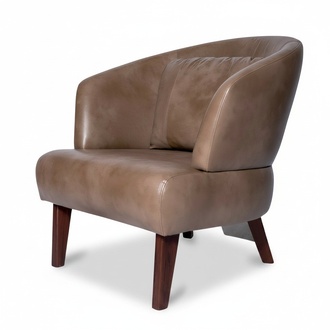 Moderne braune Kunstleder-Sessel im eleganten Design, 2er Set