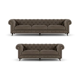 Moderne Chesterfield Polstergarnitur Edle Möbel Sitzcouchen 2tlg Set