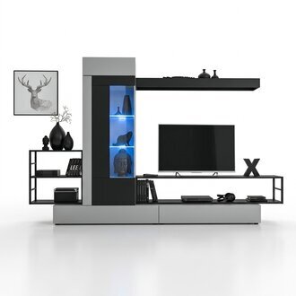Moderne Design Wohnwand TV-Ständer Holz Wand Regale Luxus Wohnzimmer Einrichtung
