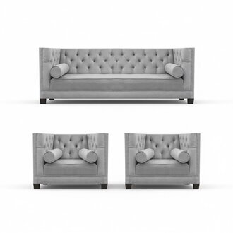 Moderne Designer Sofagarnitur 3tlg Couch Sofa Polster Set Luxus Polstermöbel