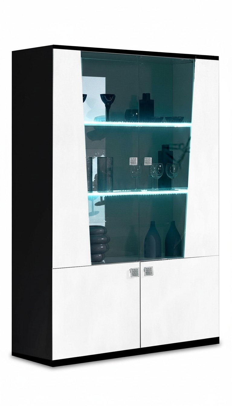 Moderne Holz Vitrine Vitrinen Vitrinenschrank Schrank Glasschrank Schränke