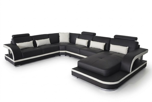Moderne Sofa Couchgarnitur Ecke Sitzecke Leder Couch Polster Wohnlandschaft USB
