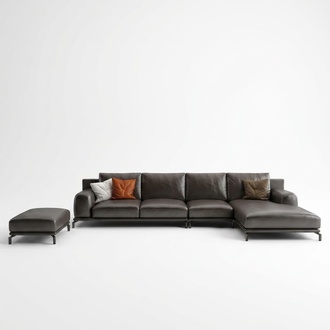 Moderne Sofa Eckgarnitur L Form Polster Dekor Sitz Ecke Couch + Hocker