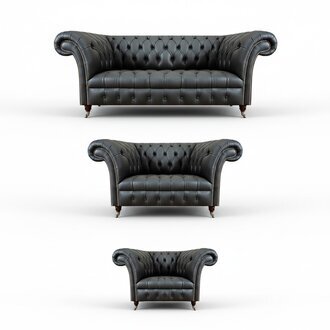 Moderne Sofagarnitur Set 3tlg Luxuriöse Wohnzimmer Leder Polstermöbel