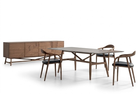 Modernen 6tlg Esszimmer Set Tisch 4x Stühle mit Anrichte Essgarnitur Gruppe