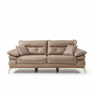 Moderner Beiger Dreisitzer Luxus Wohnzimmer Möbel Sofa 3-Sitzer Couch