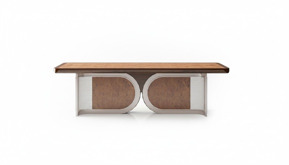 Moderner brauner Holz-Konferenztisch in elegantem Design